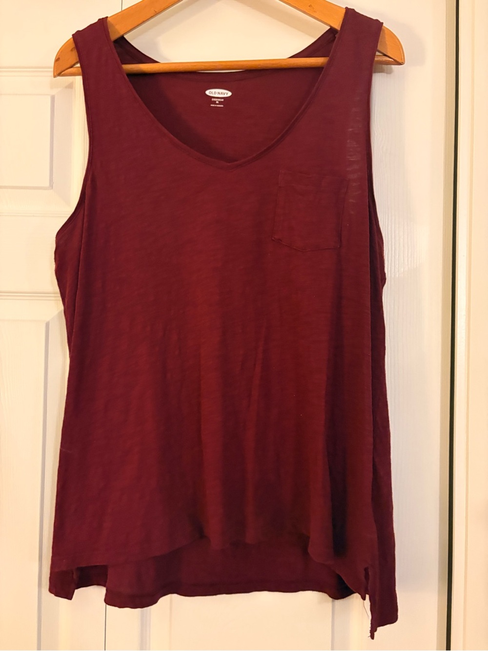 Old Navy Women's Wine Red Sleeveless Tank with Chest Pocket